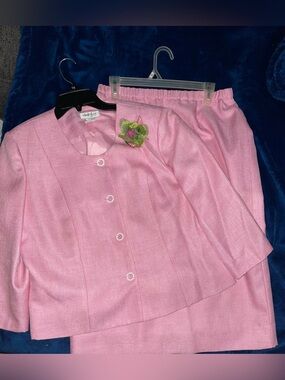 Pink Two-Piece Skirt Set